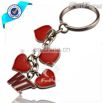 Metal Personalized design your own enamel keychain with letter