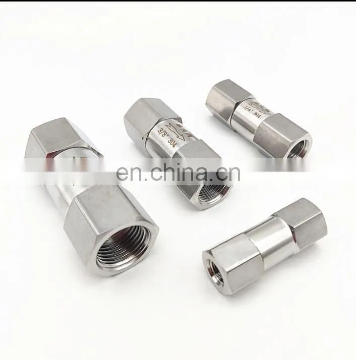 304 stainless steel split check valve 1/4 1/2 hexagonal wire check valve