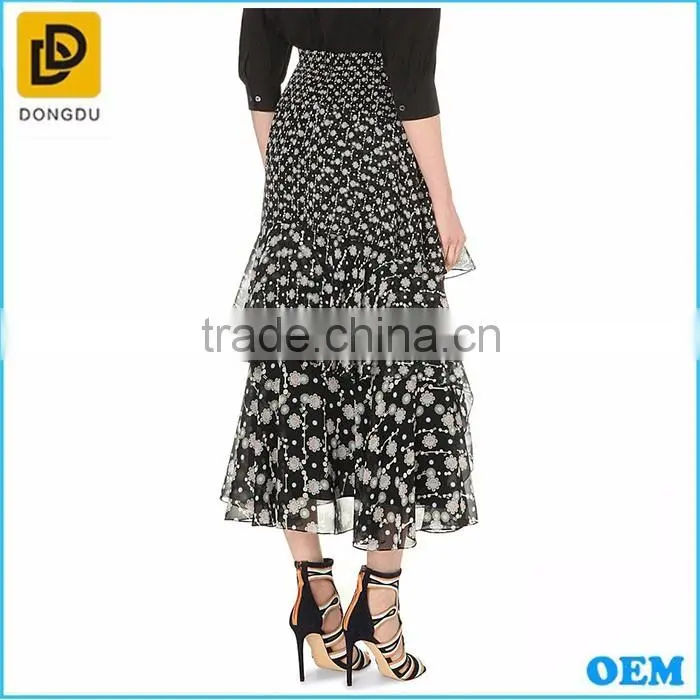 New design Printing chiffon maxi long dresses 2016