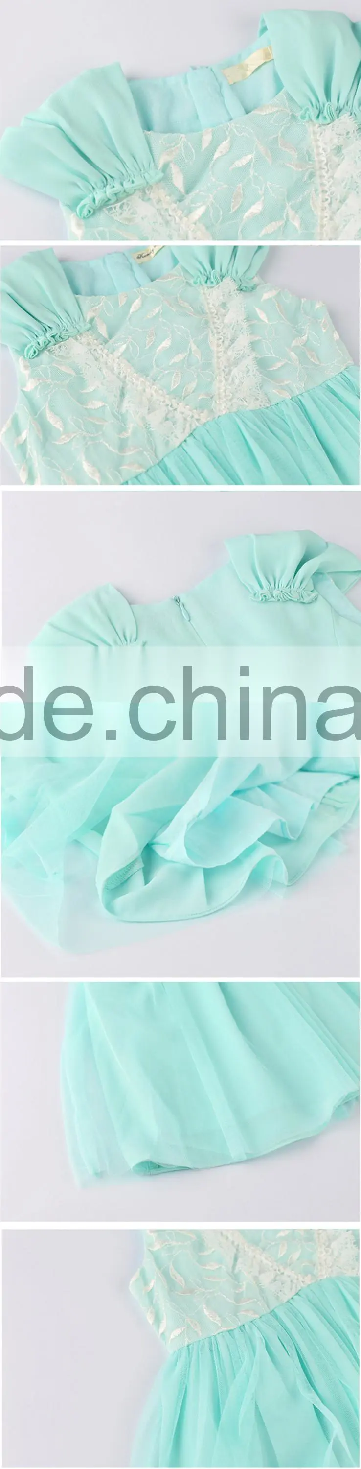 China Supplier Blue Fancy Dresses for Baby Girl Cotton Dresses