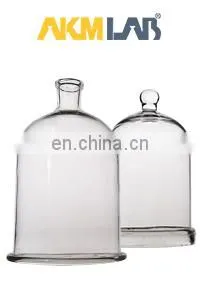 AKMLAB Laboratory Glass Dome Bell Jar With Ground-in Glass Stopper