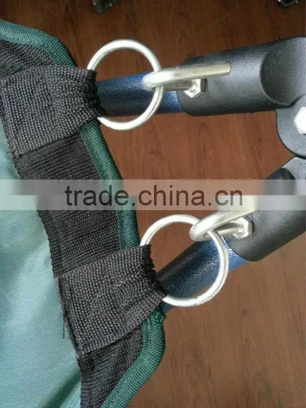 net fabric folding bed with steel tube stand