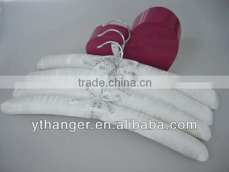 SST01 silk hanger satin lingerie hanger white