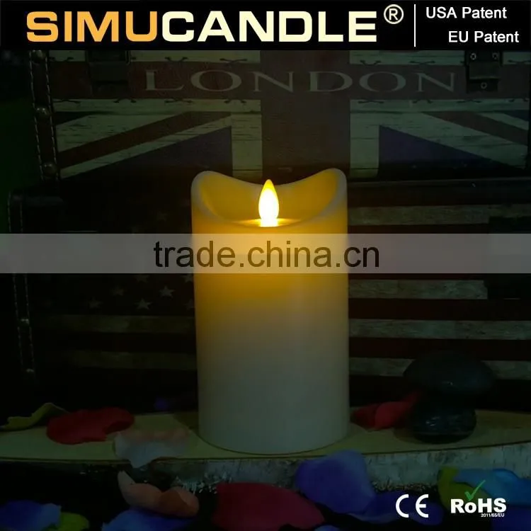 LED Church candle with moving flame and USA, EU patent
