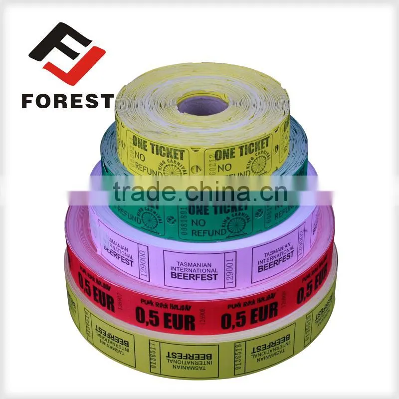 OEM accepted customized printing raffle ticket roll scraper ticket