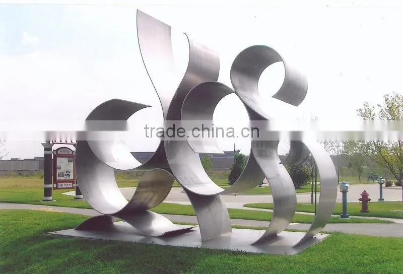 stainless steel garden abstract wave sculpture