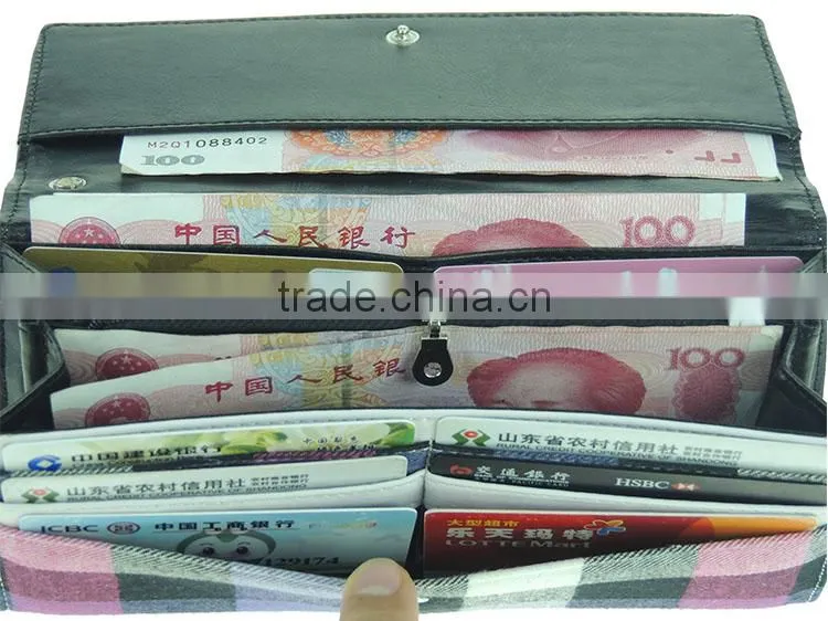 2015 fashion artificial leather wallet for lady