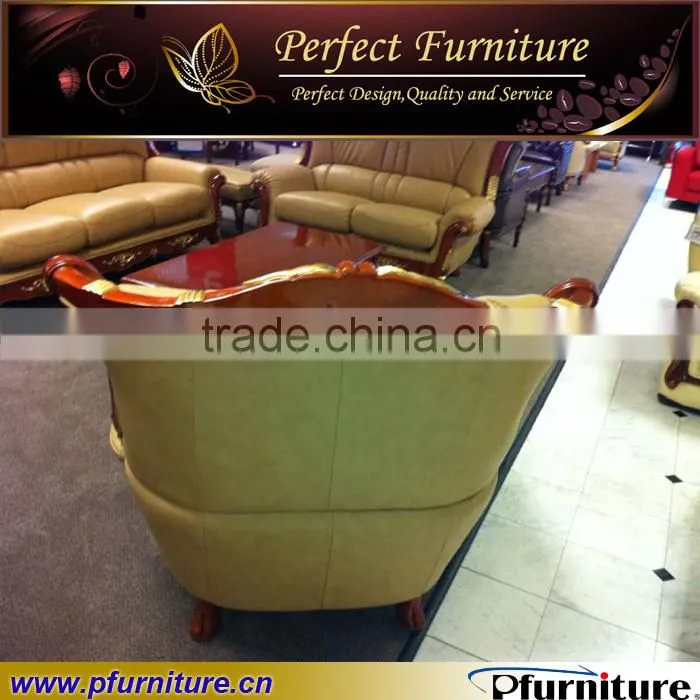latest leather neoclassic style sofa PFS3895A