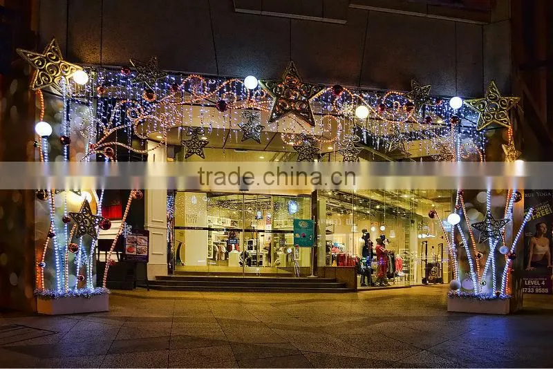 2014 Front door wall snowflake lights hang christmas decor