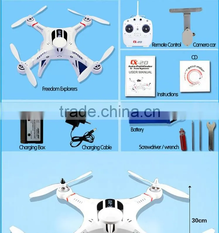 High quality professional rc quadcopter cheerson CX-20 4CH with GPS hold system auto-return home