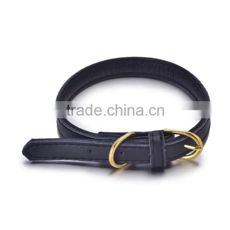 Wholesale pet supplies real cowhide genuine leather dog collar