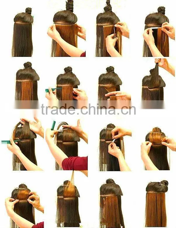 Top Quality PU Skin Hair Weft/Brazilian Remy Tape Hair Extension