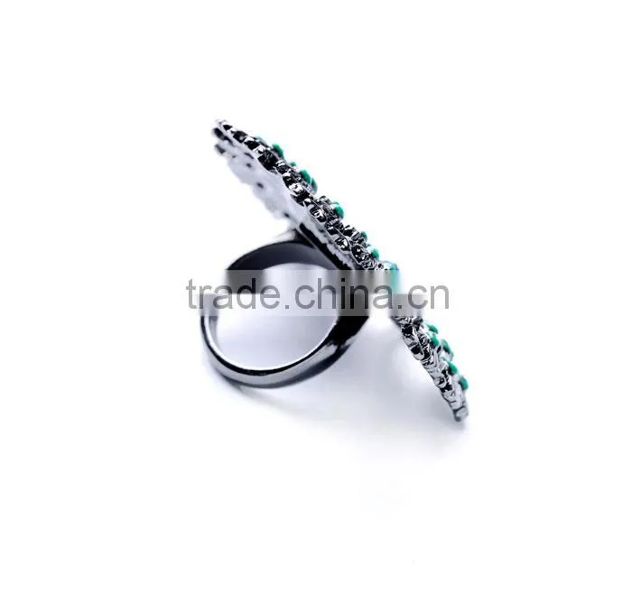 Highest Fashion Alloy Crystal Peacock Rings Hot Sale
