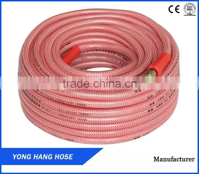 China manufacture PVC flexible pvc Transparent red braided hose pipe