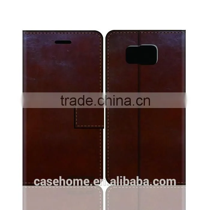 Standing Phone Shell Leather Flip Cover for Samsung Galaxy S6