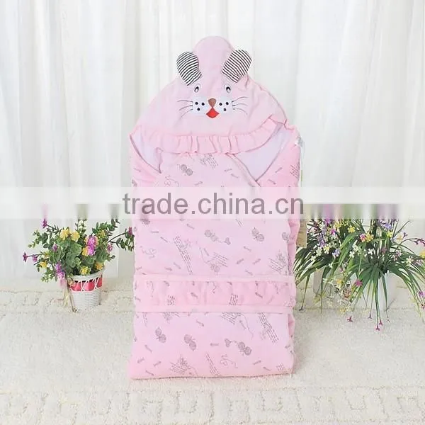 BB-MS-011 muslin wrap baby swaddle blanket with hooded