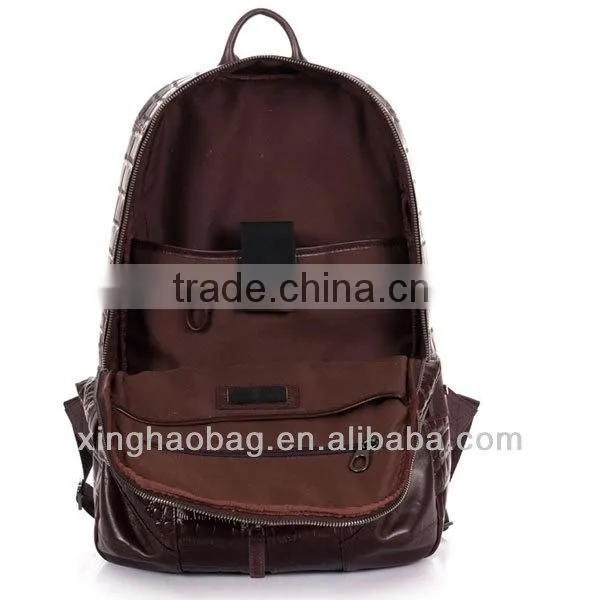 Custom genuine leather backpack vintage crocodile leather backpack bags