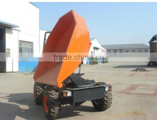 3ton site dumper with rotary bucket,1.5cbm capacity cabin A/C