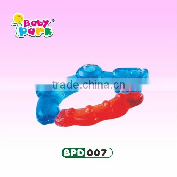 high quality silicone lovely doll baby water filled teether 2015