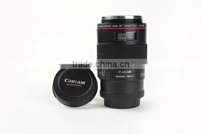 Black Micro Camera Stainless Steel Mug Lens Cup for Canon 10MM