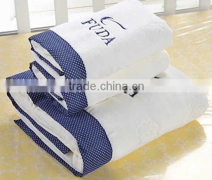 Hotel towel set 100%-cotton yarn embroidery designs