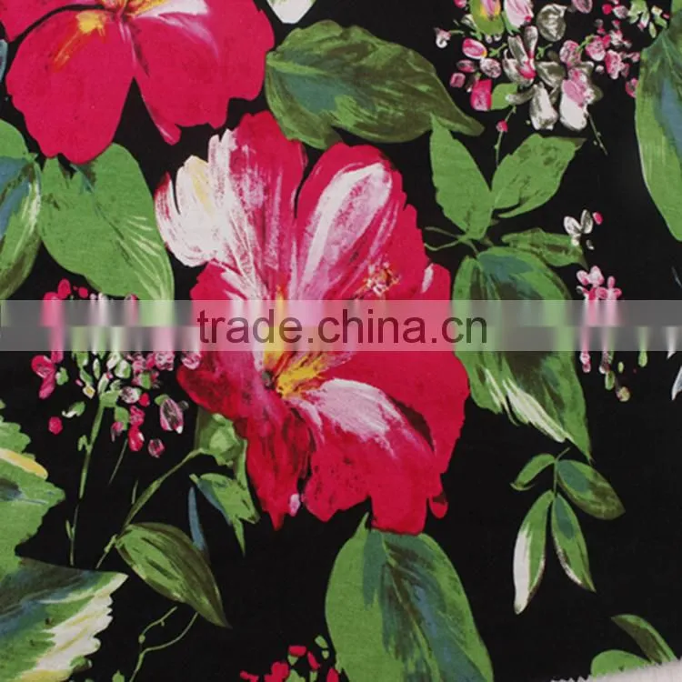 china textiles 100% cotton fabric flower printing for fashion one-piece dress