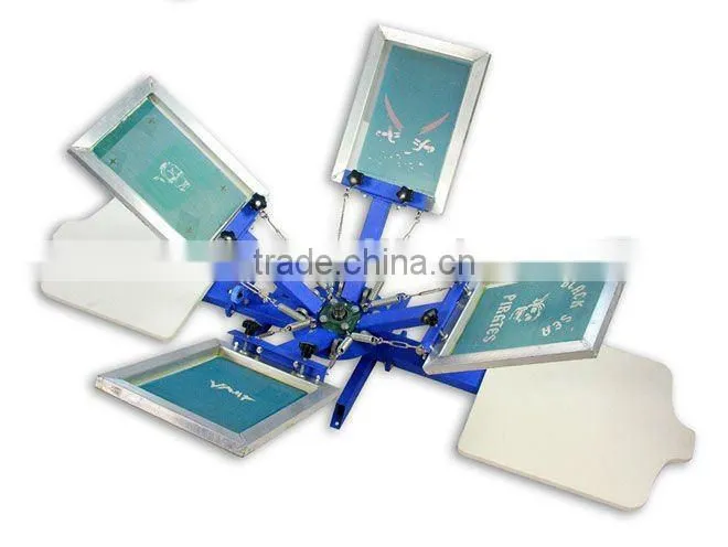 Manual double station 4 color screen printing table