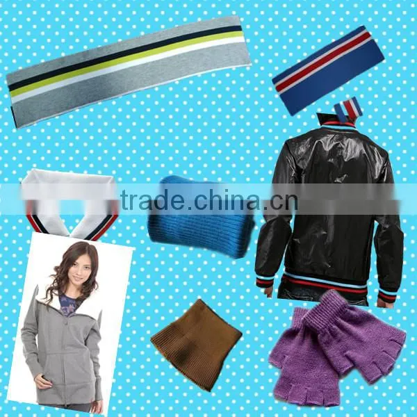 black and white color acrylic cuff rib for leather jacket