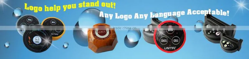 restaurant equipment with led display screen and 3-key table button for waiter service client