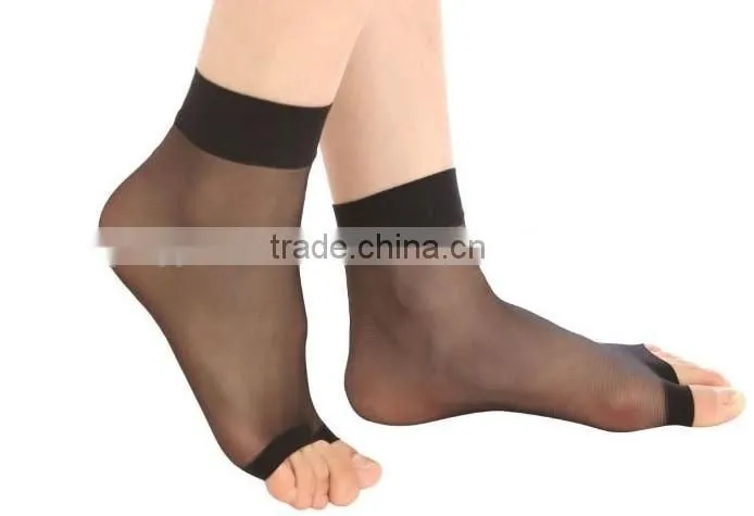 lady`s cozy toe open silk socks