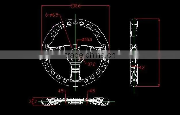 carbon fiber steering wheel for yacht/racing car