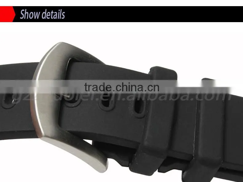 2015 New style 25*16mm silicone Watch Bracelet with stainless steel pin buckle wholesale 3PCS