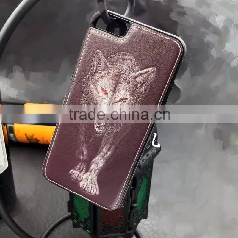 Luxury 3D Wolf SLIM PU Leather Case Cover For Apple iPhone 6 6S & 6 PLUS