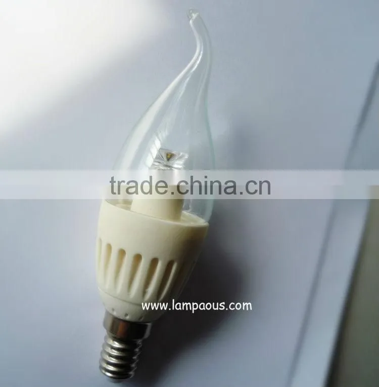 wholesale 3w e12 e14 white ceramic heat sink candle bulb
