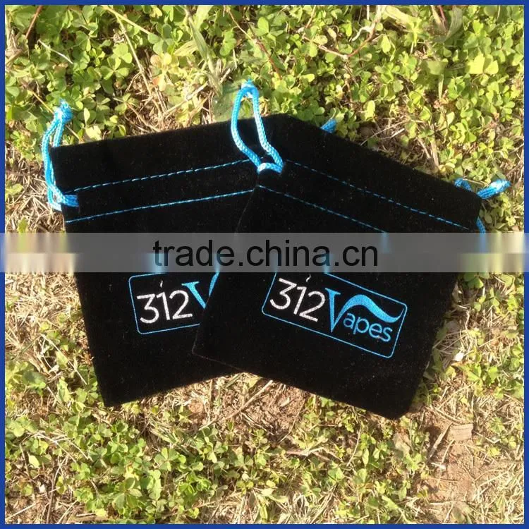 Custom printed grey felt button pouch snap bag,jewel pouches bags
