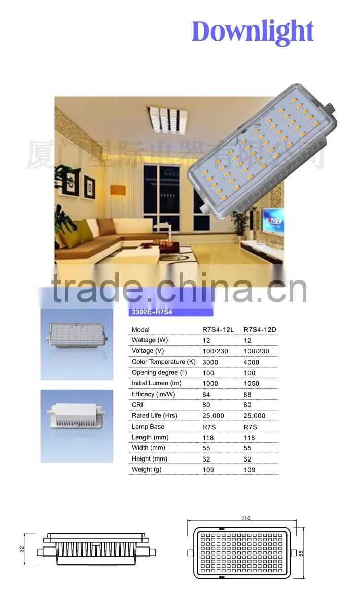 New unique design r7s 78mm led 12w 15w ce rohs