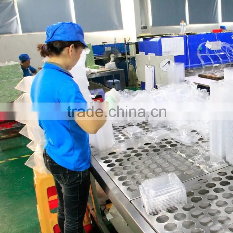 KW3-1102 Food-grade and rectangular disposable clear plastic divided food serving tray (264*204*46mm), OEM orders are welcome