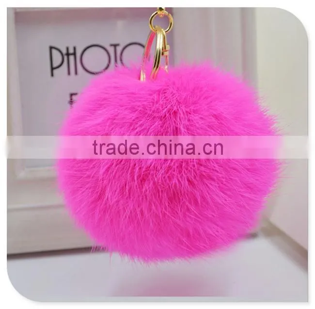 Real Rabbit Fur ball Furry Ball keychain for Mobile Phone Tag,Handbag Charm keychain
