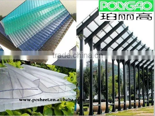 Four layers polycarbonate hollow sheet for greenhouse/PC hollow sheet