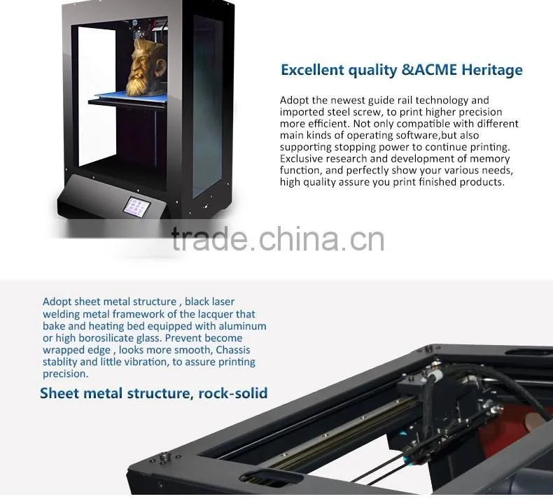 China Top manufacturer professional 3d printer With CE ROHS Certification for sale