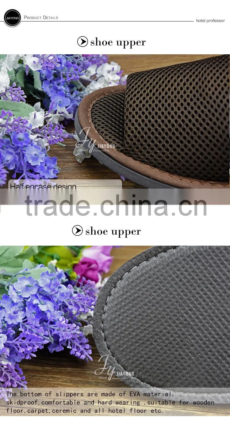 China factory custom embroidered slippers washable spa slippers with eva