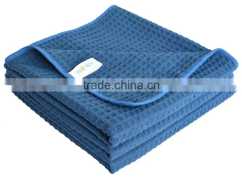 Sinland Microfiber Waffle Weave Kitchen Towels Dish Cloth 16inch X 24inch Navy Blue