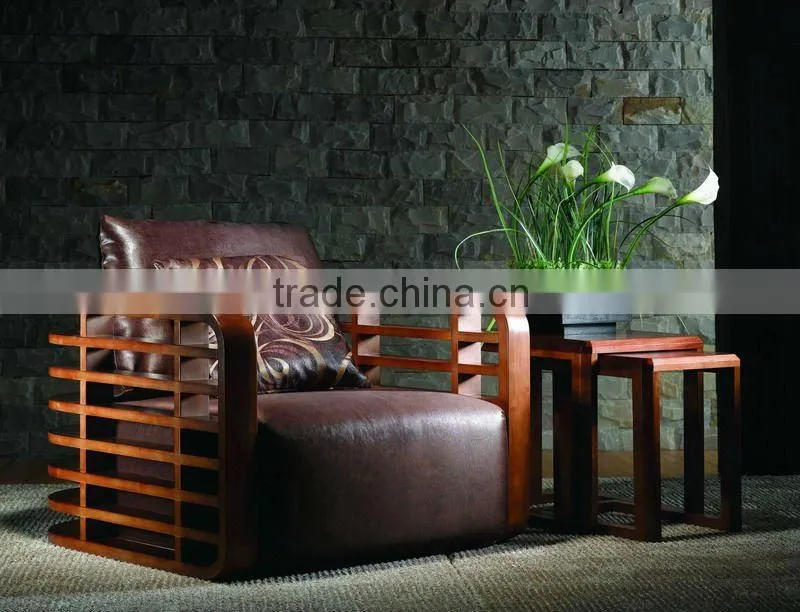 Modern wood fabric sofa