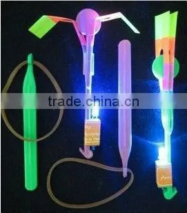 Glow in the dark arrow helicopter night flyer