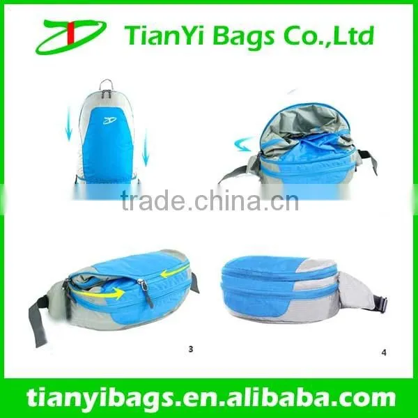 Travelling waterproof nylon foldable waist bag