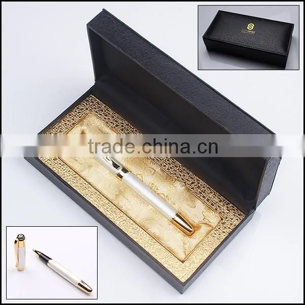 wedding favors black pen with letter remember gift metal pen with leather box