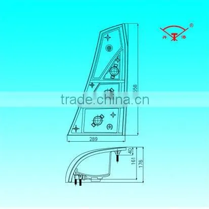 Outline Size 532*276*167 LED Dongfeng Bus Taillights