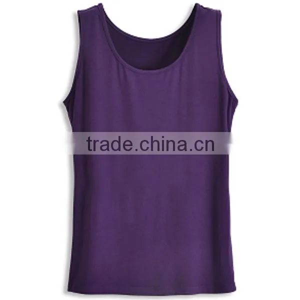Ladies Modal Cotton Purple Tank Top Shirts (lyt-060070)