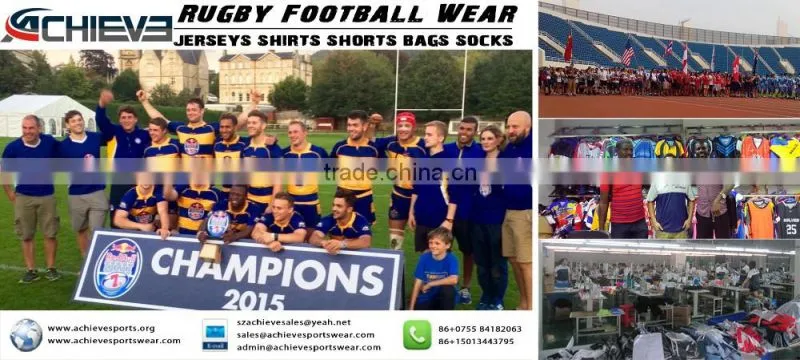 2016 full sublimated print custom made quick dry rugby uniforms hot wholesale club rugby uniforms