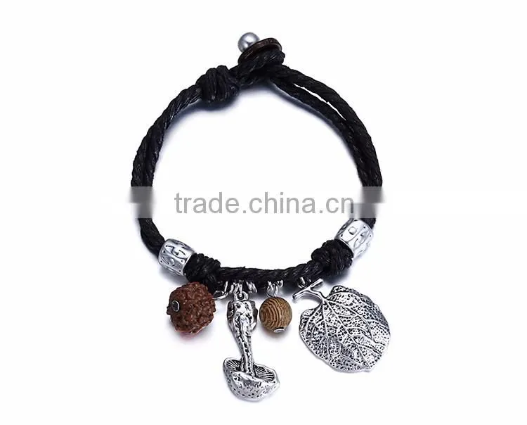 Fashion jewelry vintage Newest design handmade black ribbon and Silver plated pendant